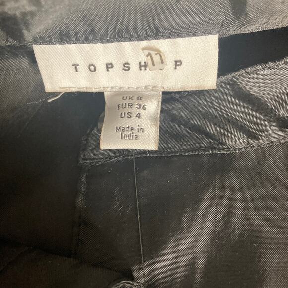 Topshop Eyelet Blouse Womens Size 4 Black Button Front - Picture 7 of 16